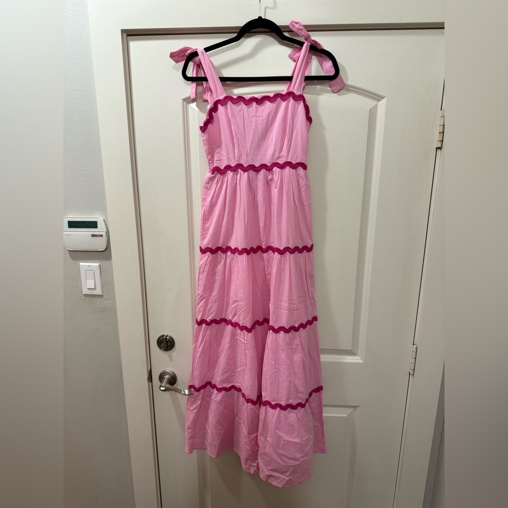 Beach Riot Pink Tiered Kids Dress